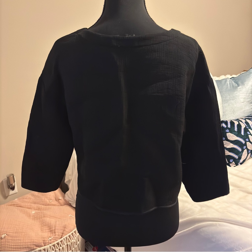 Eileen Fisher Black Crop Top - Picture 3 of 7